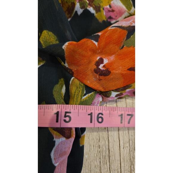 AQUA Women's Floral Deep Green Maxi Dress S Off Shoulder Long Sleeve Romantic - Picture 14 of 15